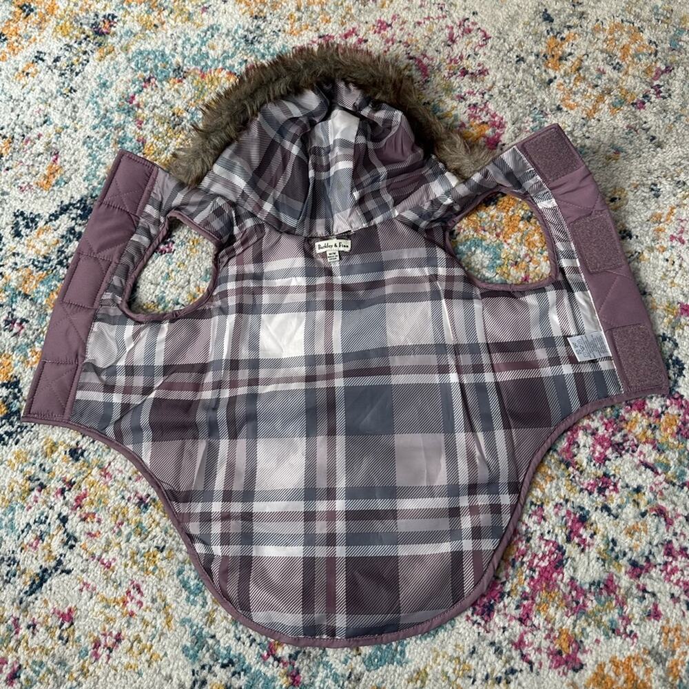 Barkley & Finn Dog Coat Medium Purple Hooded Winter Pet Jacket - Picture 5 of 12
